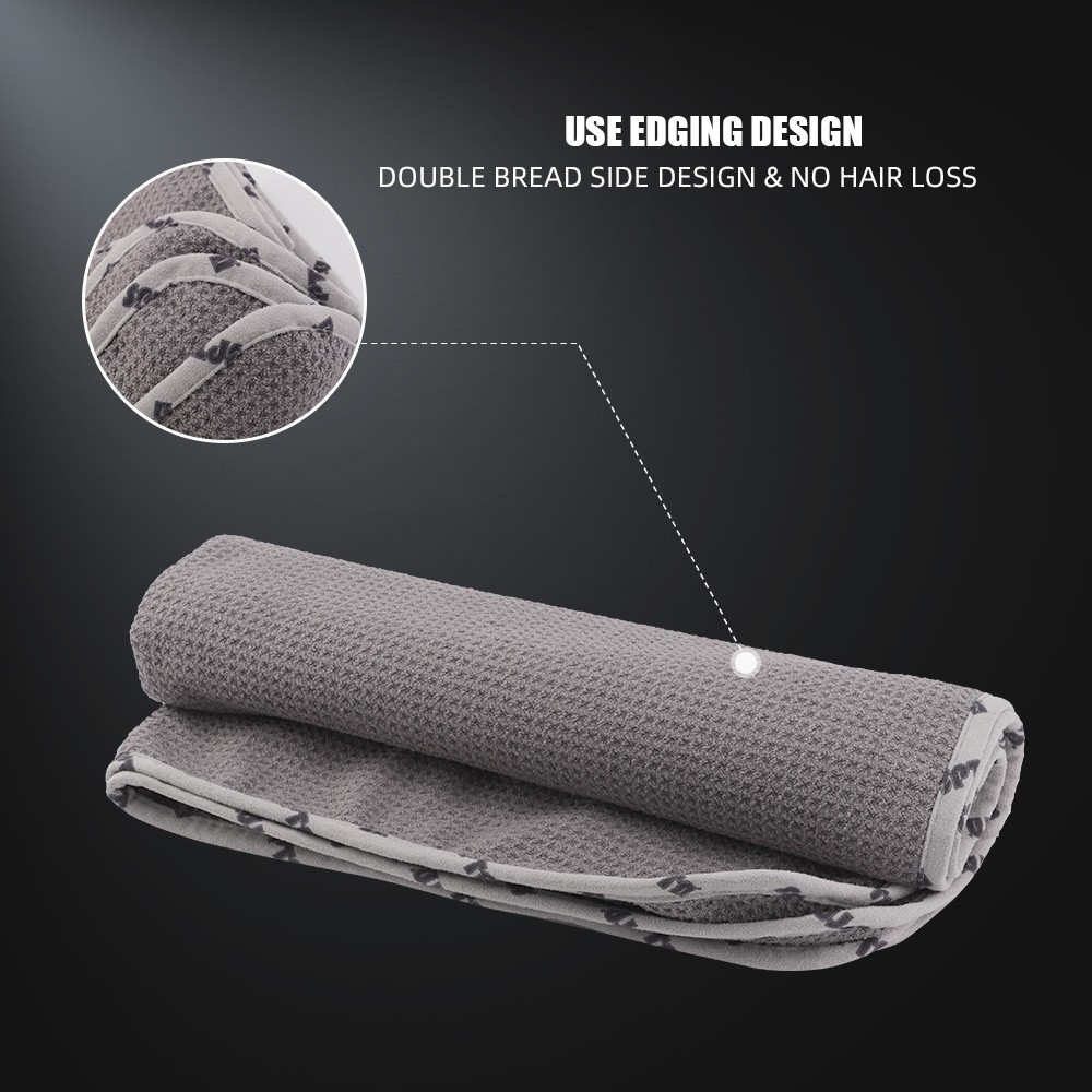 SPTA 1Pc 380GSM Microfiber Drying Towel Waffle-Weave Highly Absorbent 25″ x 34″