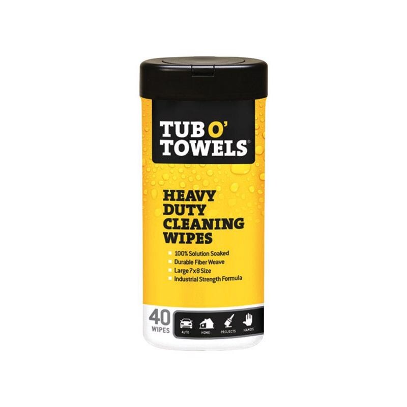 Tub O’ Towels Heavy Duty Fiber Weave Cleaning Wipes 8 in. W X 7 in. L 40 pk