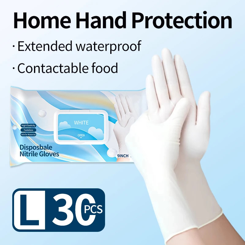 Disposable Nitrile Cleaning Gloves Latex-Free Thicken Extended Cuff Food Glove C