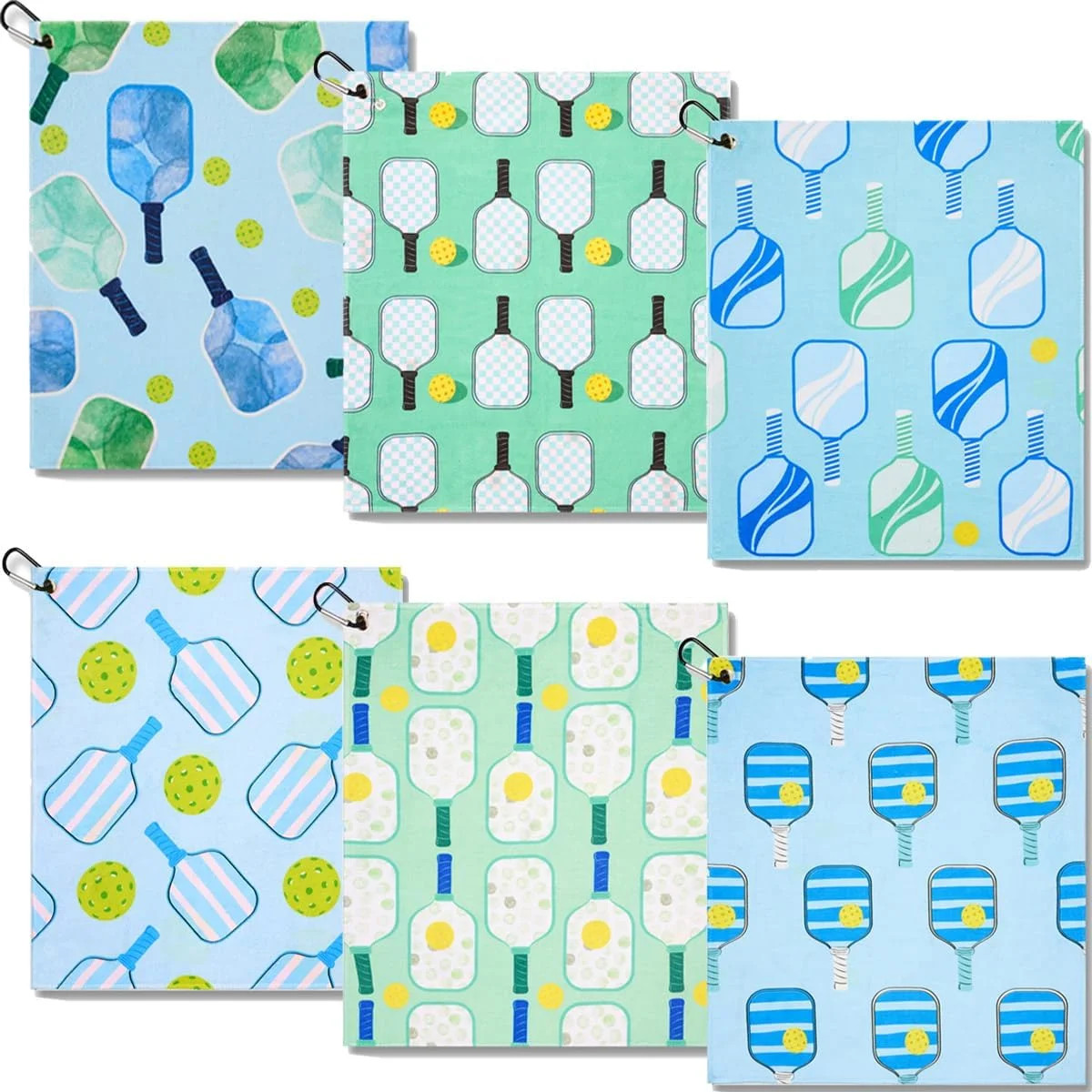 6 Pcs Soft Pickleball Towel 15 x 17 Inch Absorbent Fast Drying Towels for Women