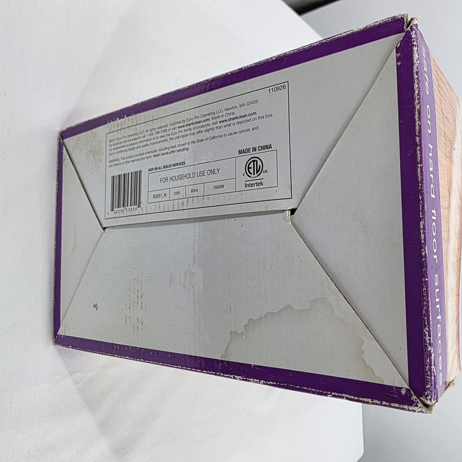Shark Light & Easy Steam Mop Model S3251 Purple Hard Floor Cleaner New