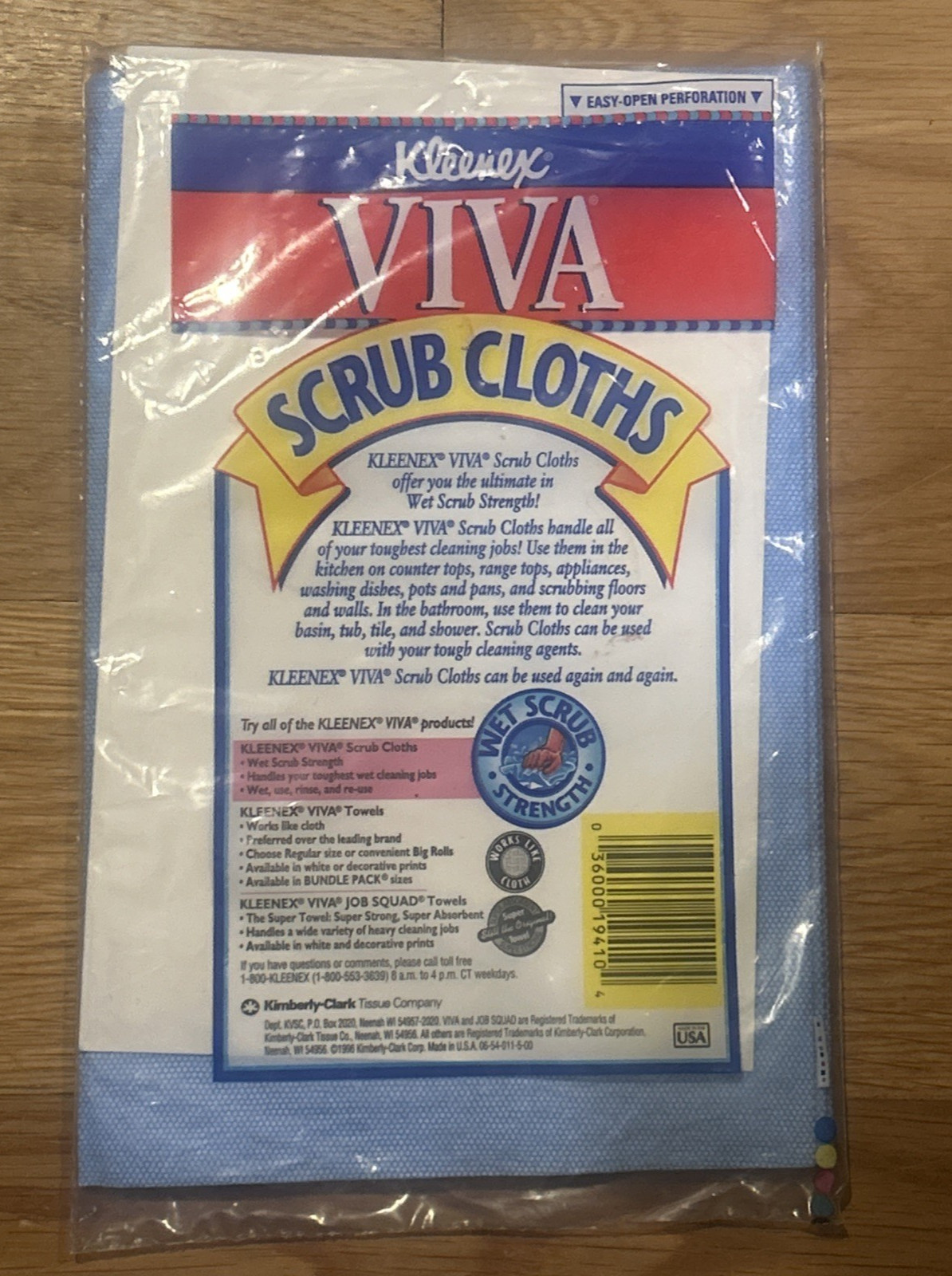 Kleenex VIVA Reusable Scrub Cloths 6 Pack – 1996 Made In USA