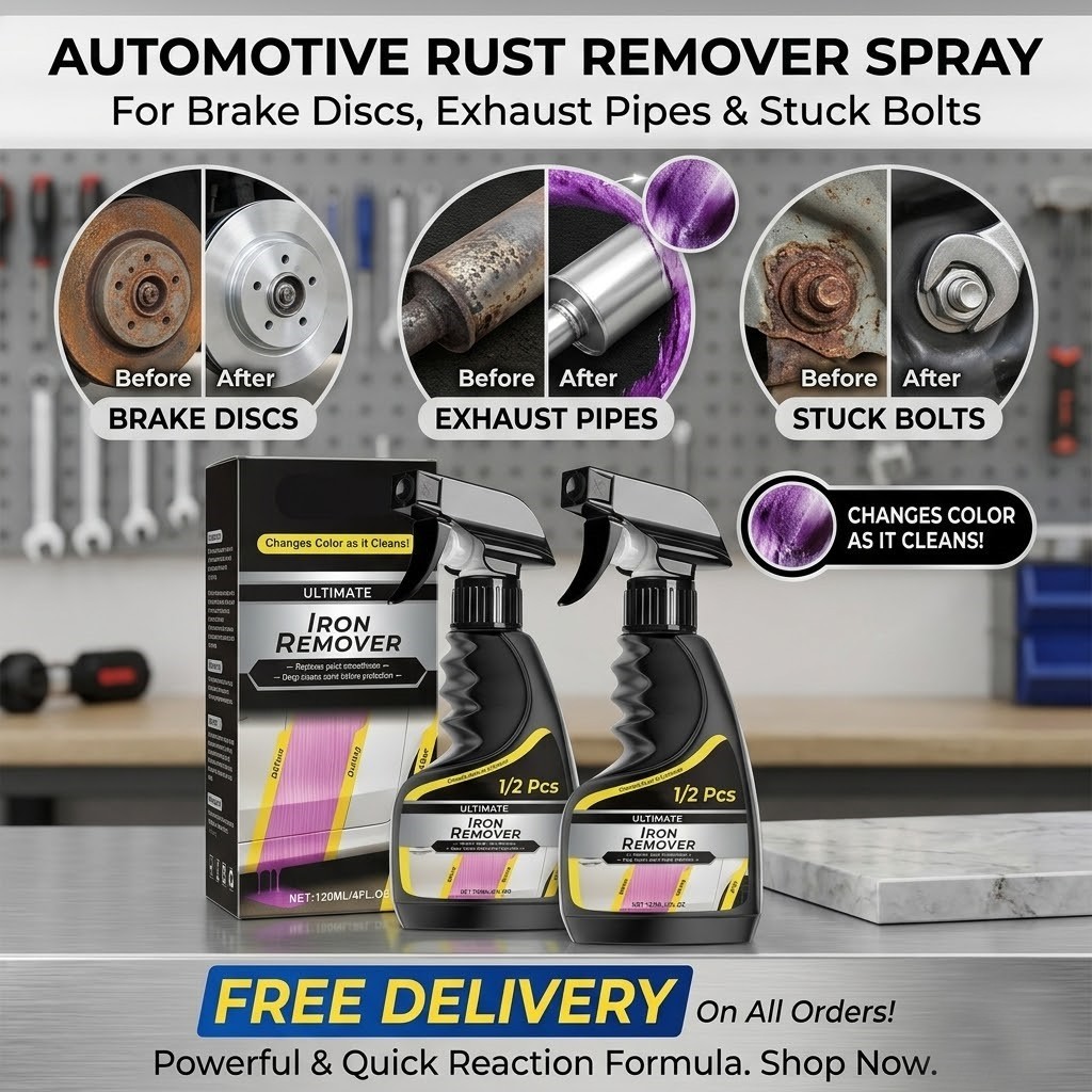 Automotive Rust Remover Spray for Brake Discs, Exhaust Pipes & Stuck Bolts