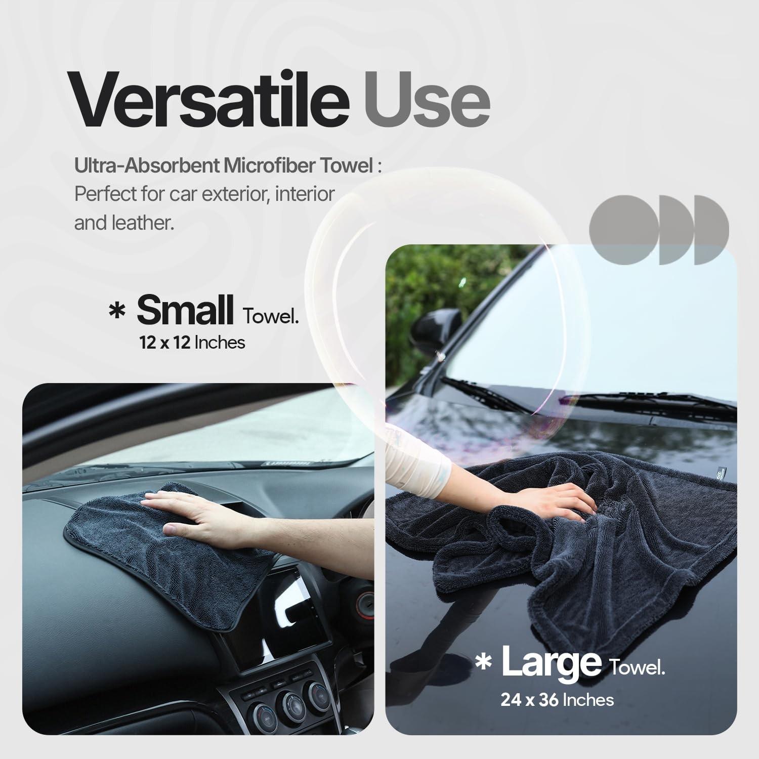 Crystal Clean 1300GSM Car Drying Towel – XL (24×36) Microfiber Towels for Car