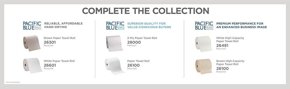 Pacific Blue Select 7.875″ Recycled Paper Towel Rolls by GP PRO, White, 26100,