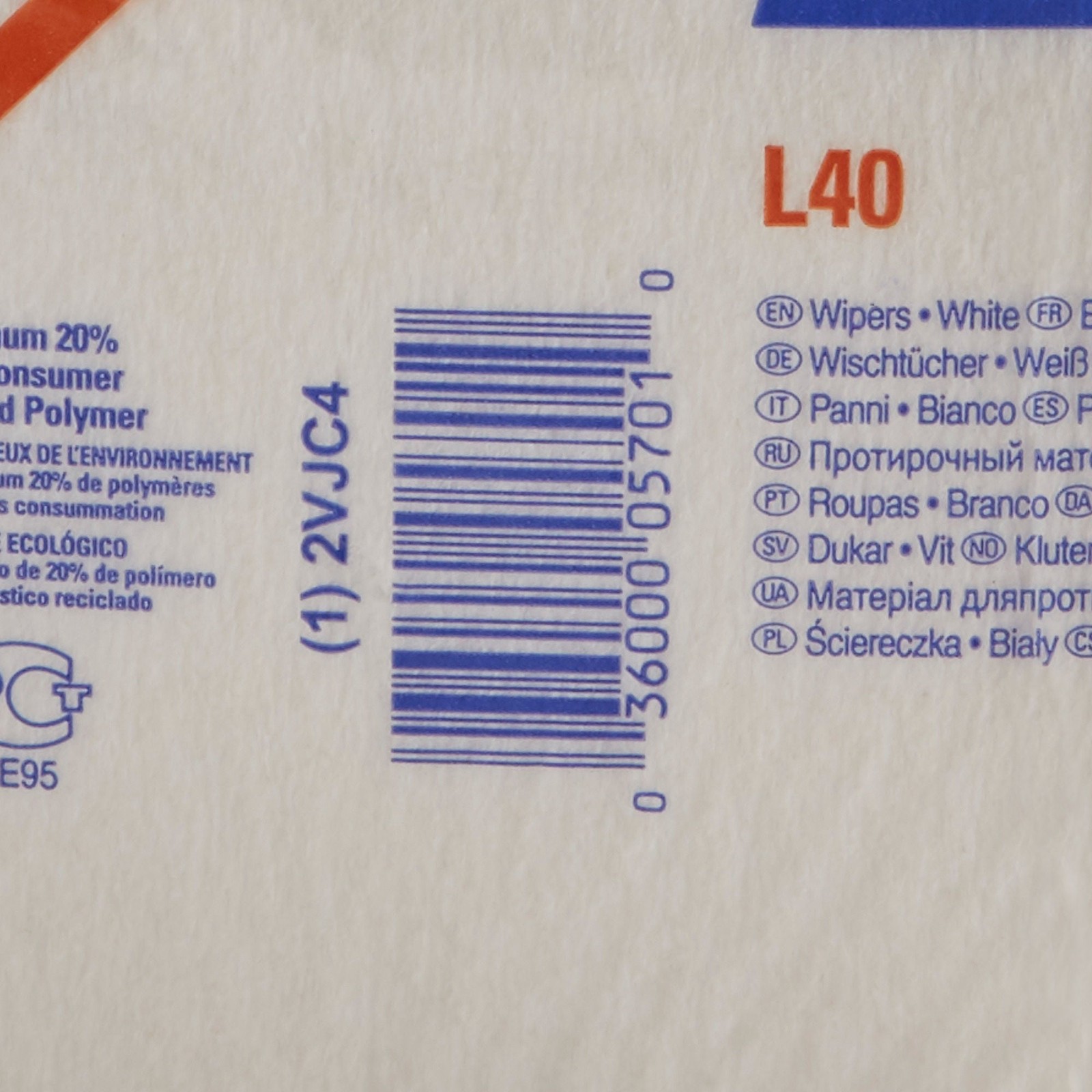 WypAll L40 Disposable Washcloth Task Wipes 12.5 X 13″ 05701 Case of 1008 Wipes