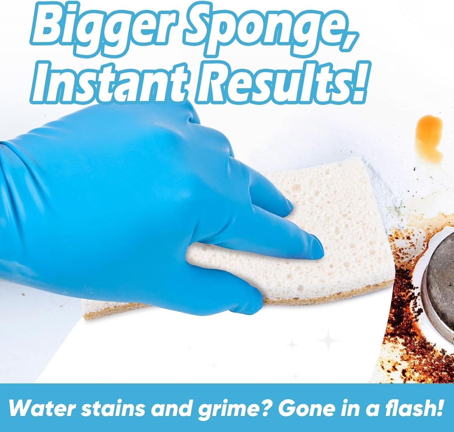 XL Non-Scratch Scrub Sponges – 6 Count Eco-Friendly Cellulose Kitchen Cleaning