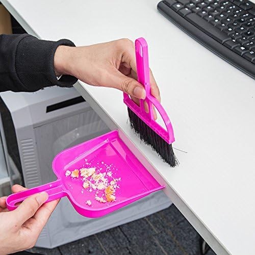 TOPZEA 6 Pack Mini Dust Pan and Brush Set, Pink, Blue, Multicolor, Green