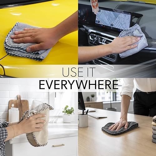 AllSwipe Multi-Purpose Microfiber Towels, Car Interior, Home and 9 Pack