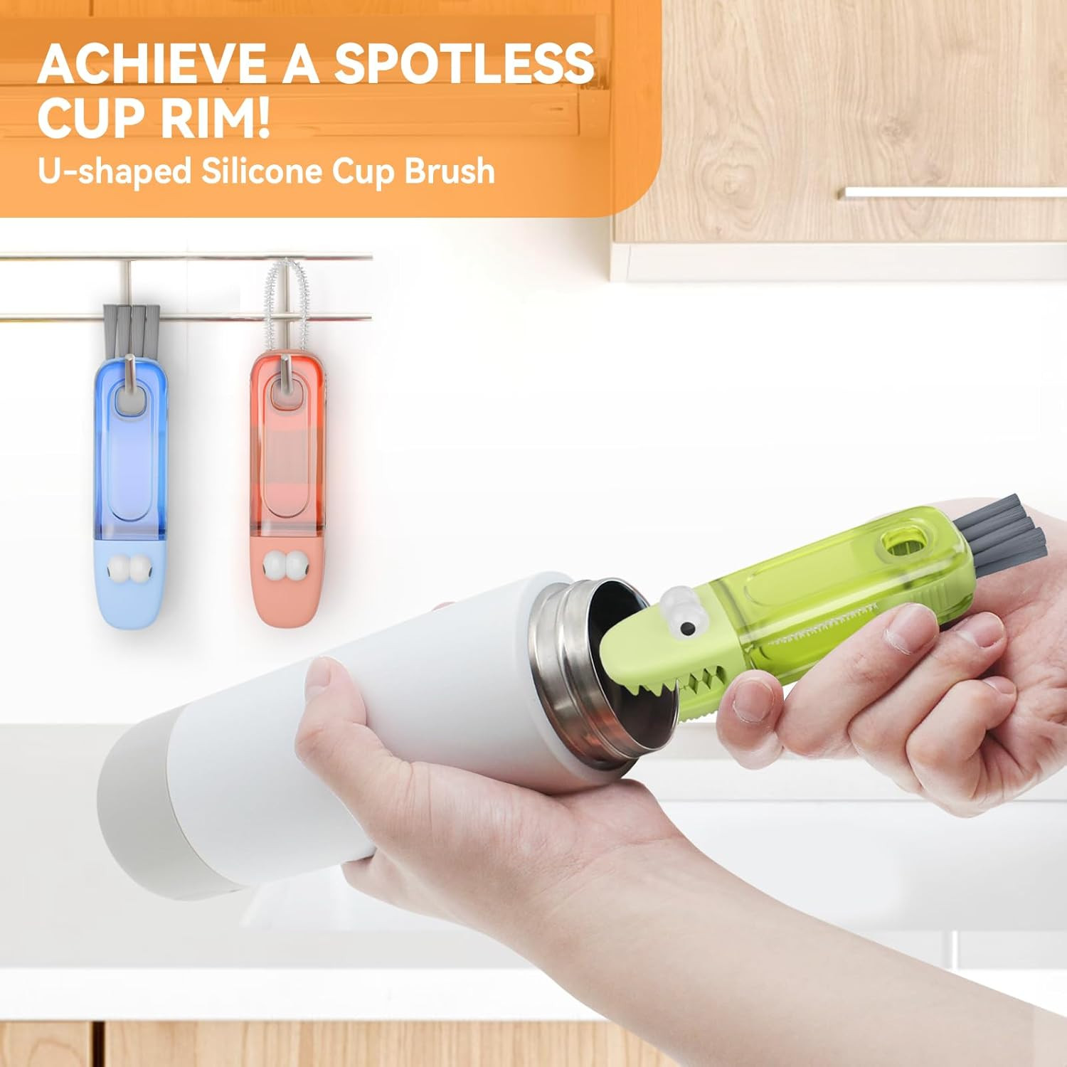 3 in 1 Cup Lid Gap Cleaning Brush Set, Multifunctional Bottle Cleaning Brush…