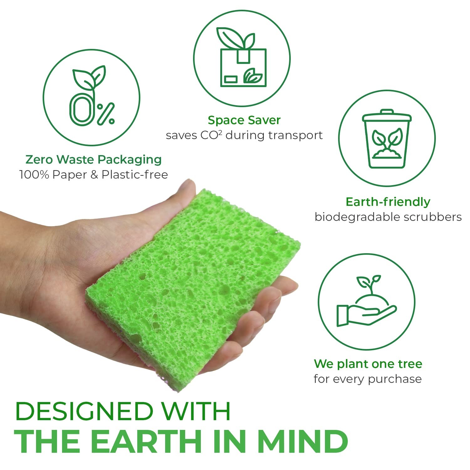 AIRNEX Compressed Cellulose Sponges 16 Pack Natural Pop Up Dish Sponge for