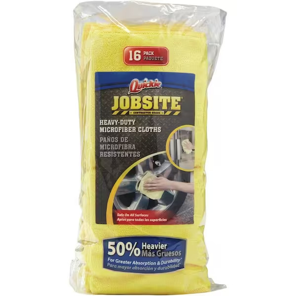 Heavy-Duty Microfiber Cleaning Cloths 16-Pack for Home & Jobsite