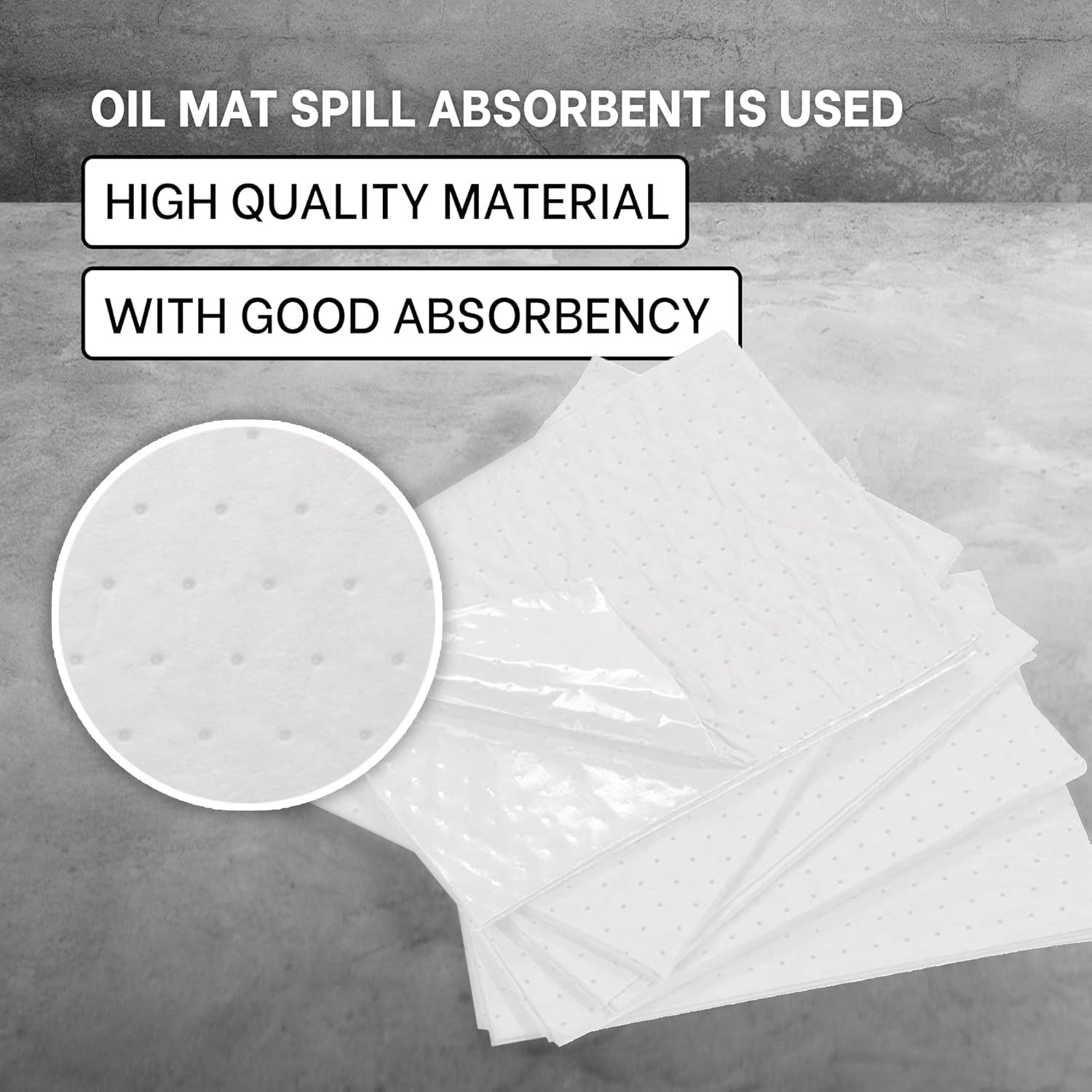 Heavyweight Oil Absorbent Pads – 15″x18″, 100 Count, White