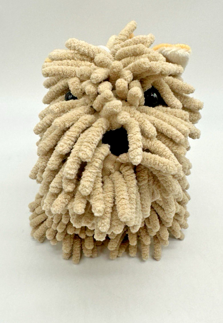 Brown Puppy Dog Microfiber Chenille Duster or Kids Stuffed Animal Plush Toy