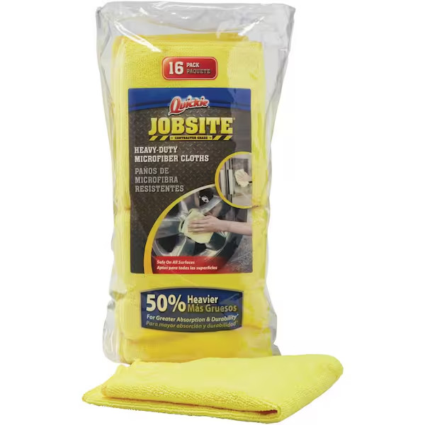 Heavy-Duty Microfiber Cleaning Cloths 16-Pack for Home & Jobsite