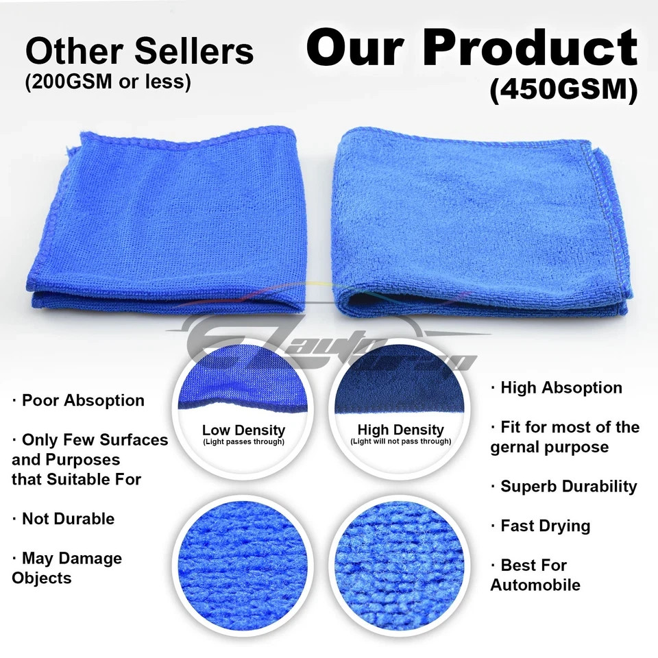 Microfiber Cleaning Cloth Towel Soft Rag Car Polishing No Scratch Auto Detailing