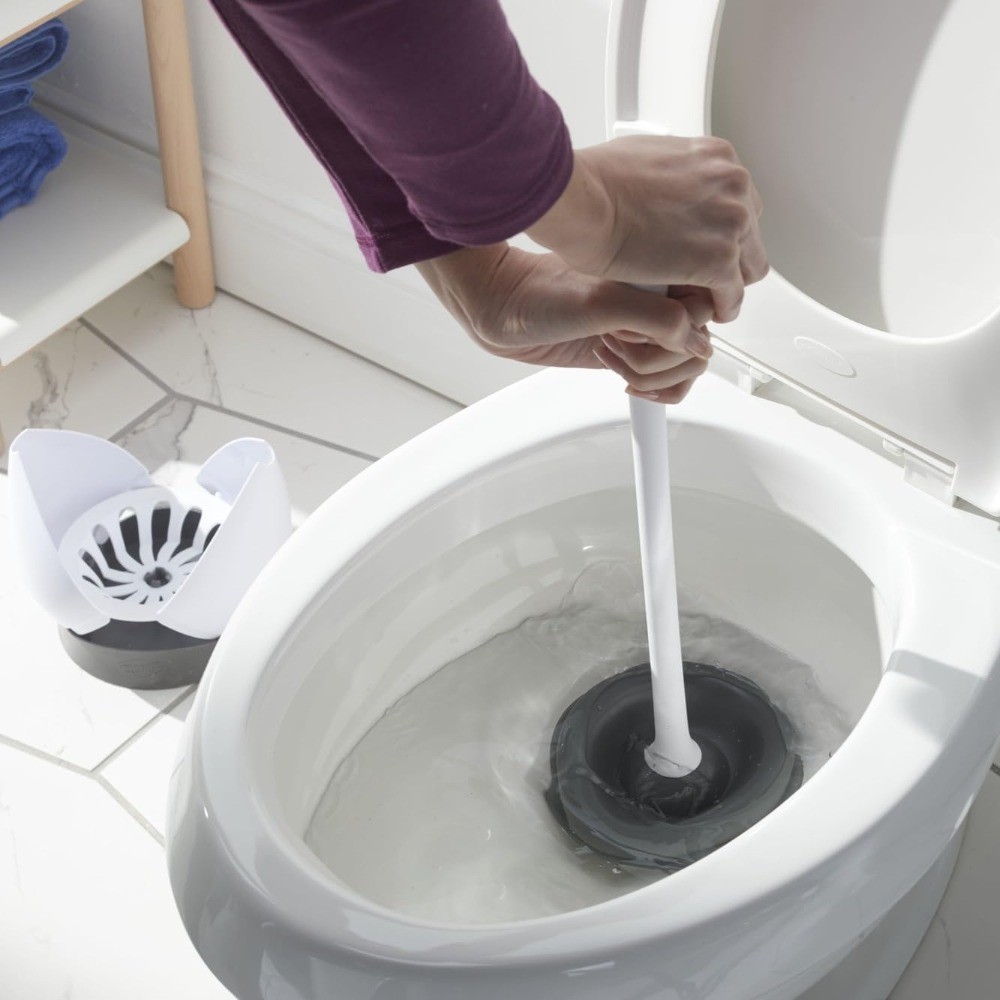 2 Pack Toilet Plunger Hideaway Caddy Bathroom Unclogger White