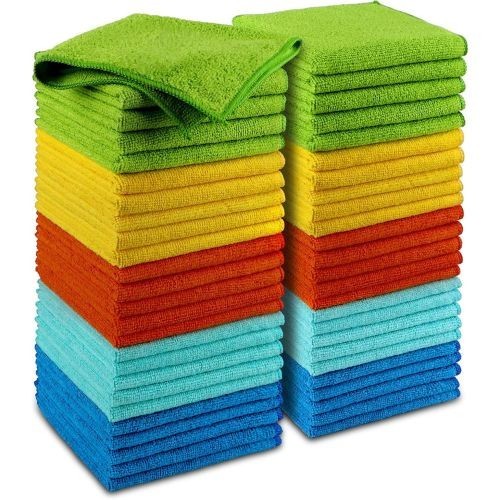 Microfiber Cleaning Cloth Set of 50 Towel Rag Car Polishing Detailing No-Scratch
