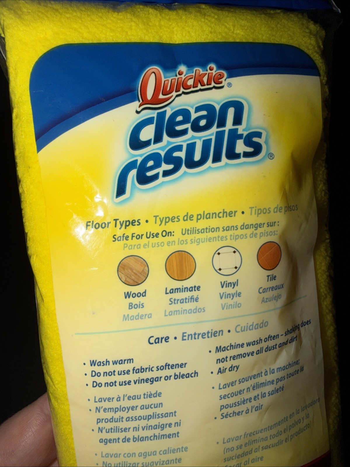 Quickie Clean Results Jumbo Microfiber Floor Mop Refill Cleans Tile Wood Vinyl