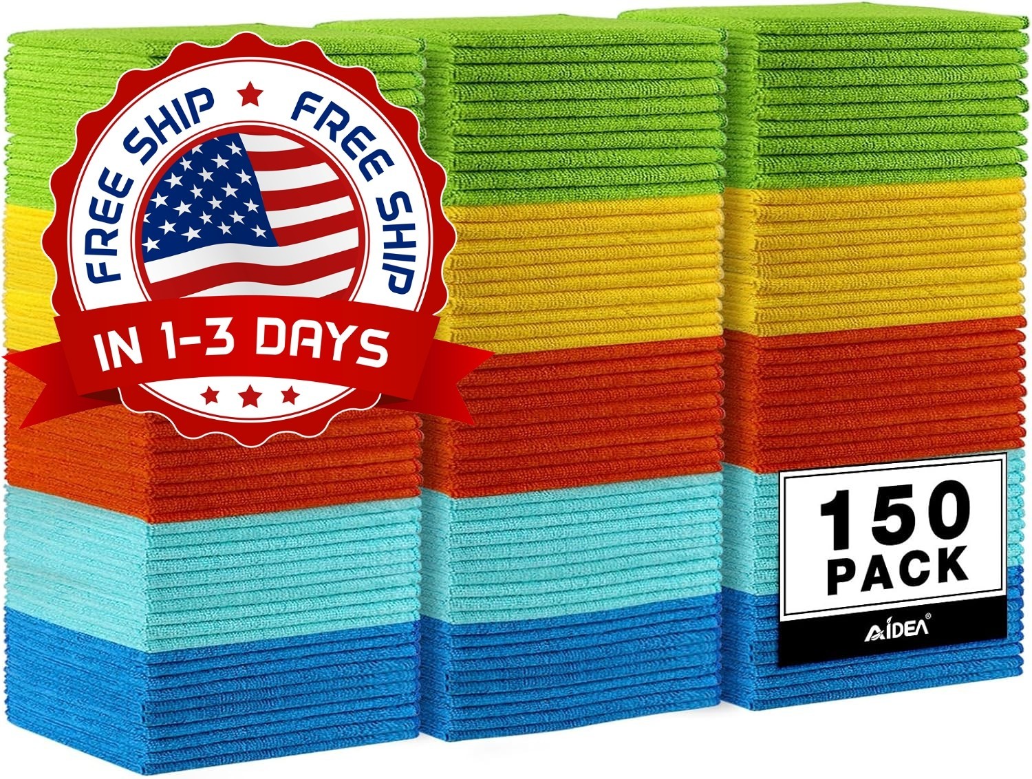 150Toallas De Microfibra 12 x 12 Secado Rapido Para Limpieza Autos Carros Cocina