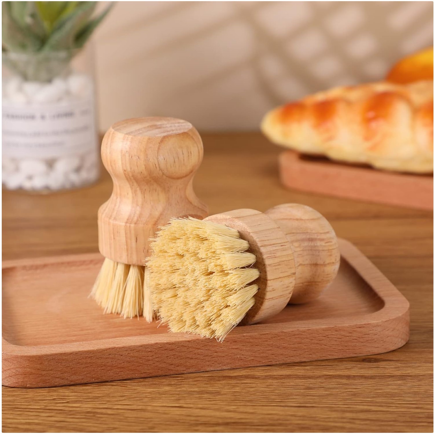 Wooden Kitchen Scrubbers with Sisal Bristles – Pack of 20