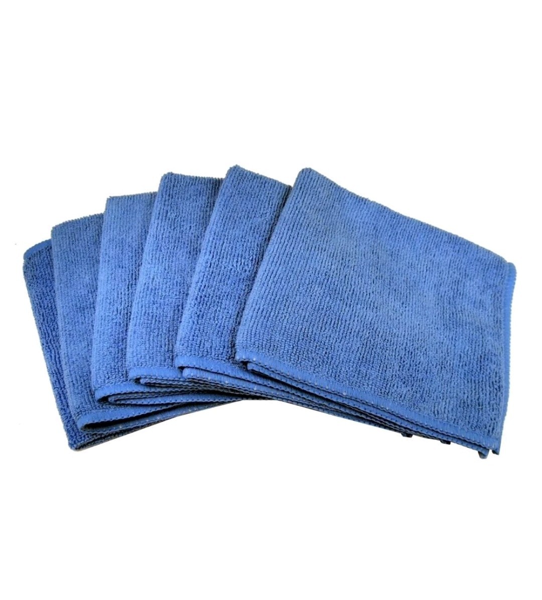 6 Blue Microfiber Towel Cleaning Cloth for LED TV and Auto Detailing Polishing