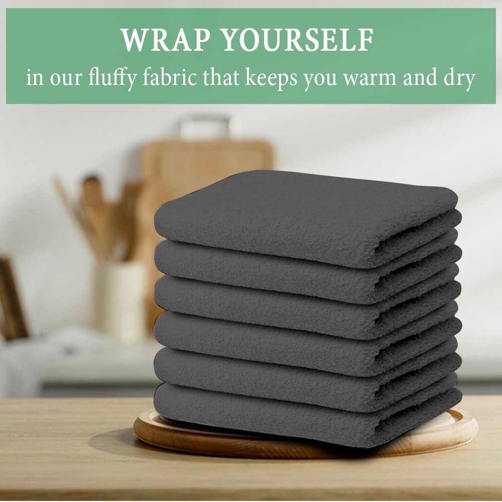 100% Cotton Terry Towel Cleaning Rags Grey 14’x17’|Pack of 60|Grade Grey Ra…