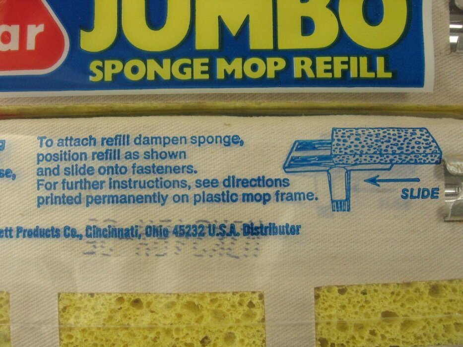 Vintage Ocedar JUMBO Sponge Mop Refill Lot NOS 8 x 3.75 in Qty 2 Rare HTF