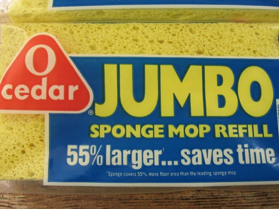 Vintage Ocedar JUMBO Sponge Mop Refill Lot NOS 8 x 3.75 in Qty 2 Rare HTF