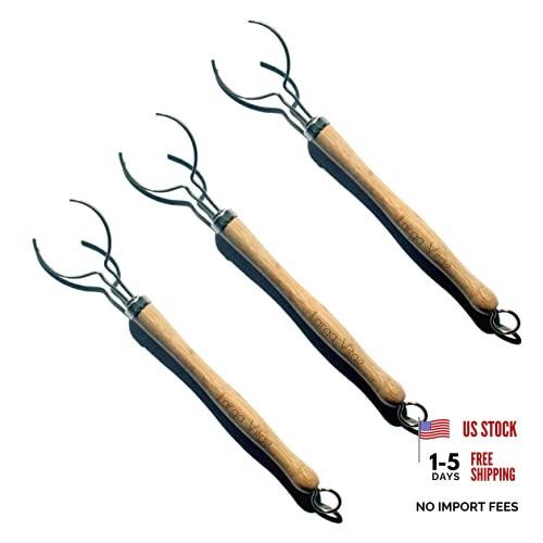 3-Pack Bamboo Dish Brush Handle – Fits Tampico, Palm, Sisal & Natural Thin
