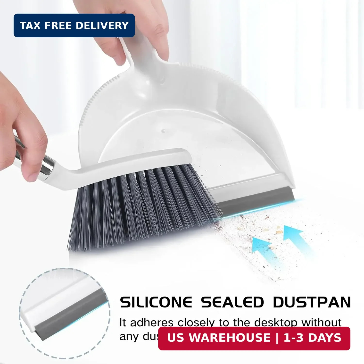 Mini Broom and Dustpan Set,Small Dust Pan and Brush Set with Handle Dustpan Tee