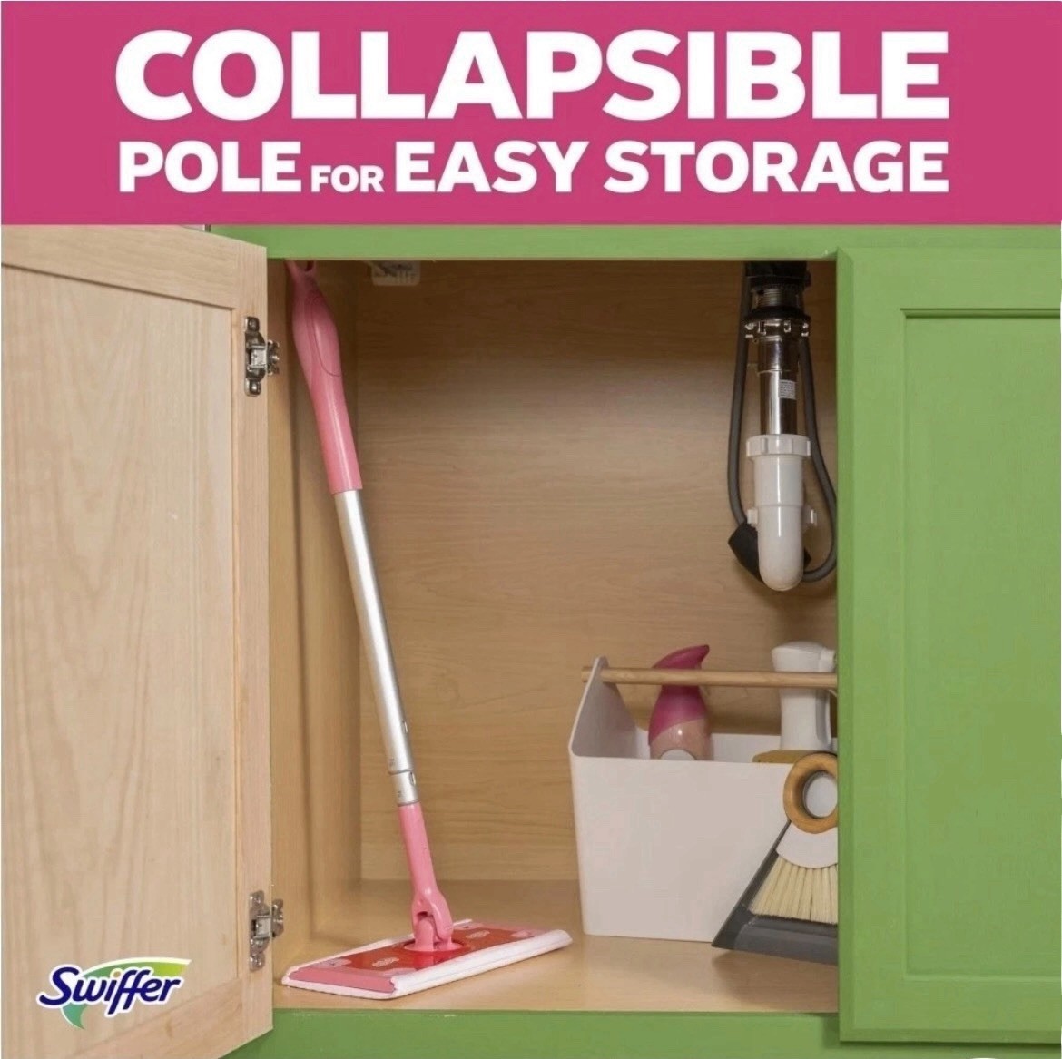 Swifter Wicked PINK Sweep & Mop Deluxe 2-in1 Kit Limited Edition HTF
