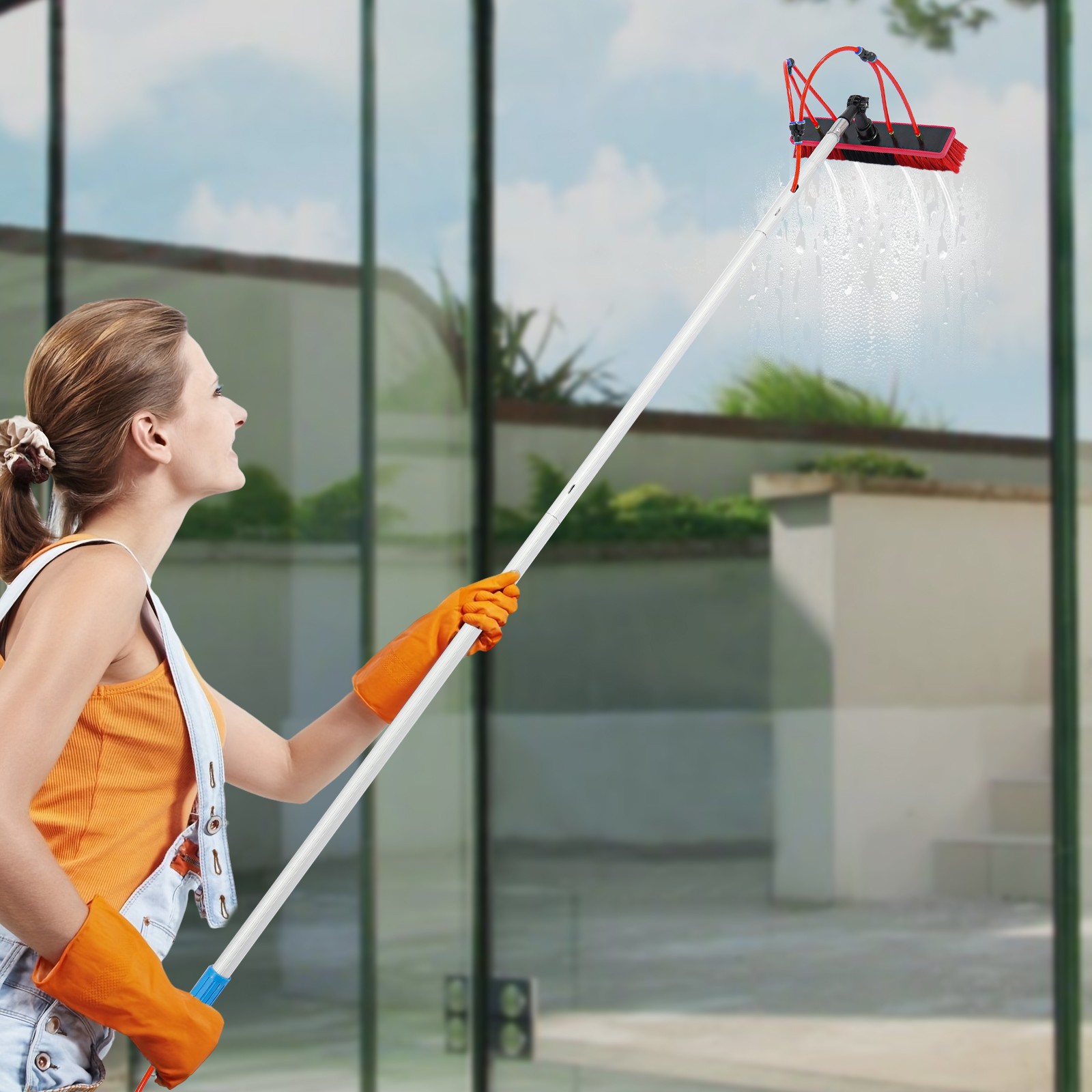 Solar Panel Cleaning Brush Outdoor Window Adjustable Pole Cleaning Kit Modern