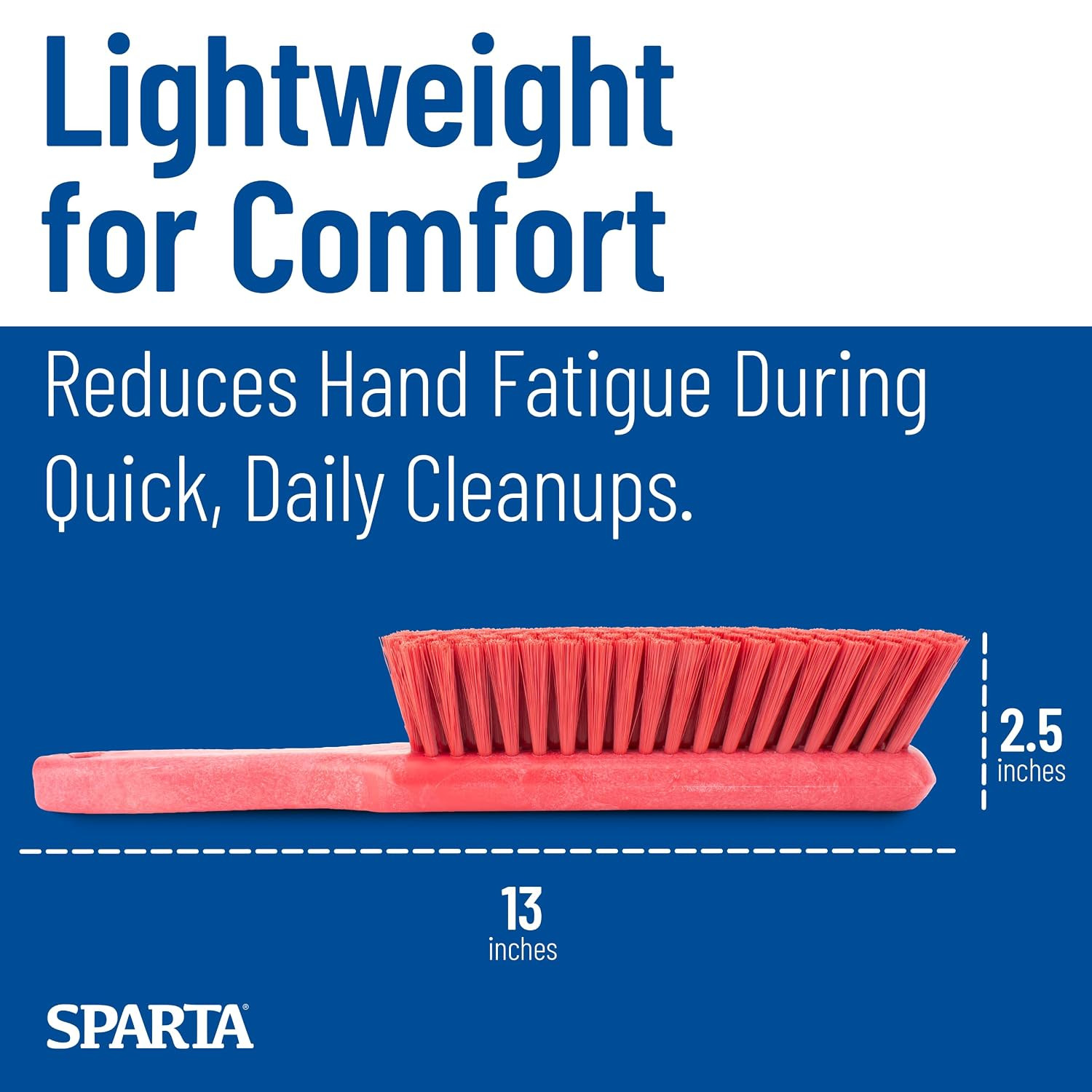 8 Inch Soft Counter Brush with Polyester Bristles and 5 Inch Handle, Color Coded