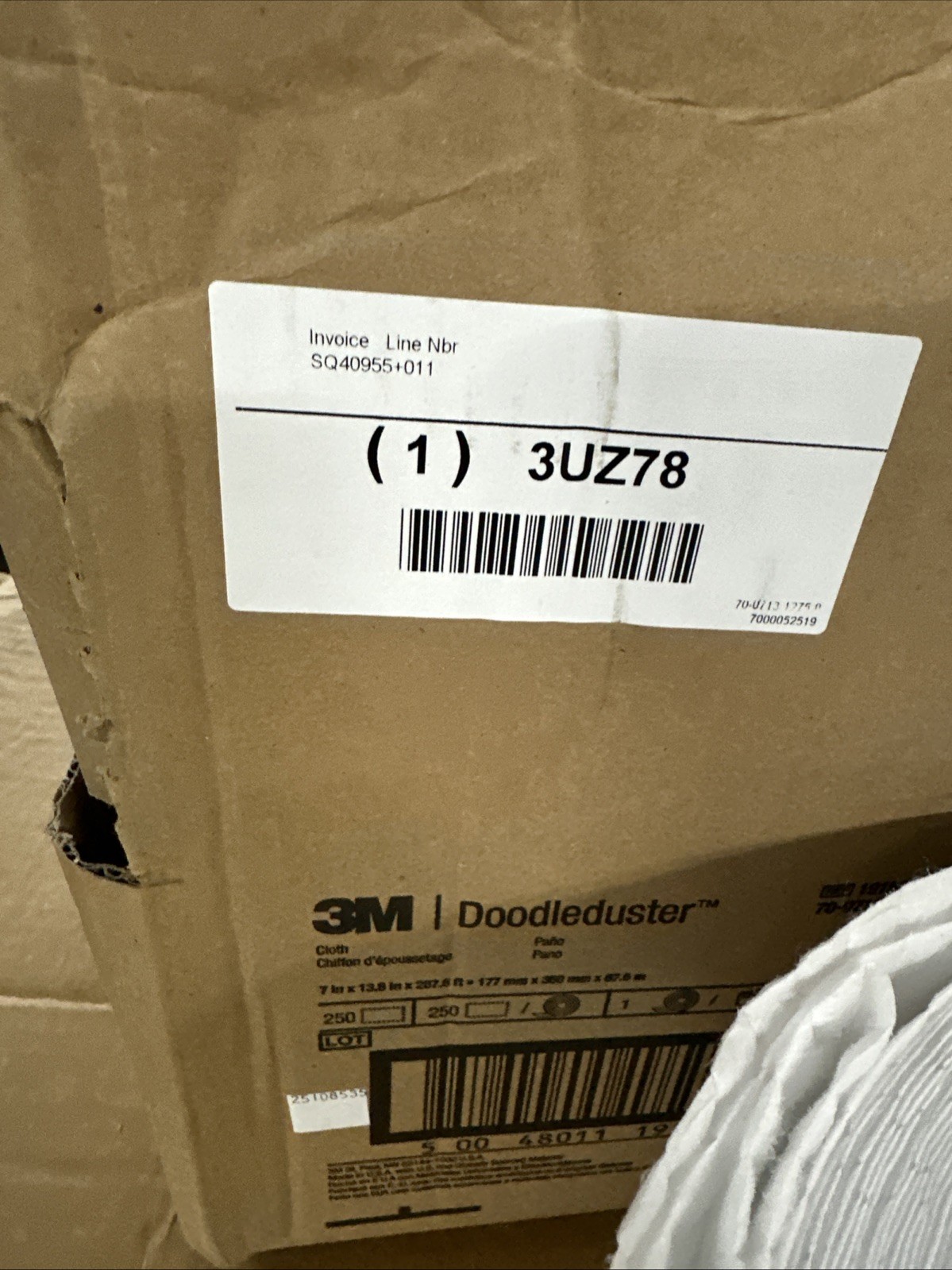 3M 1200 13 3/4 Ienth 7 in Width Dust Cloth, White 250 Sheets Per Roll