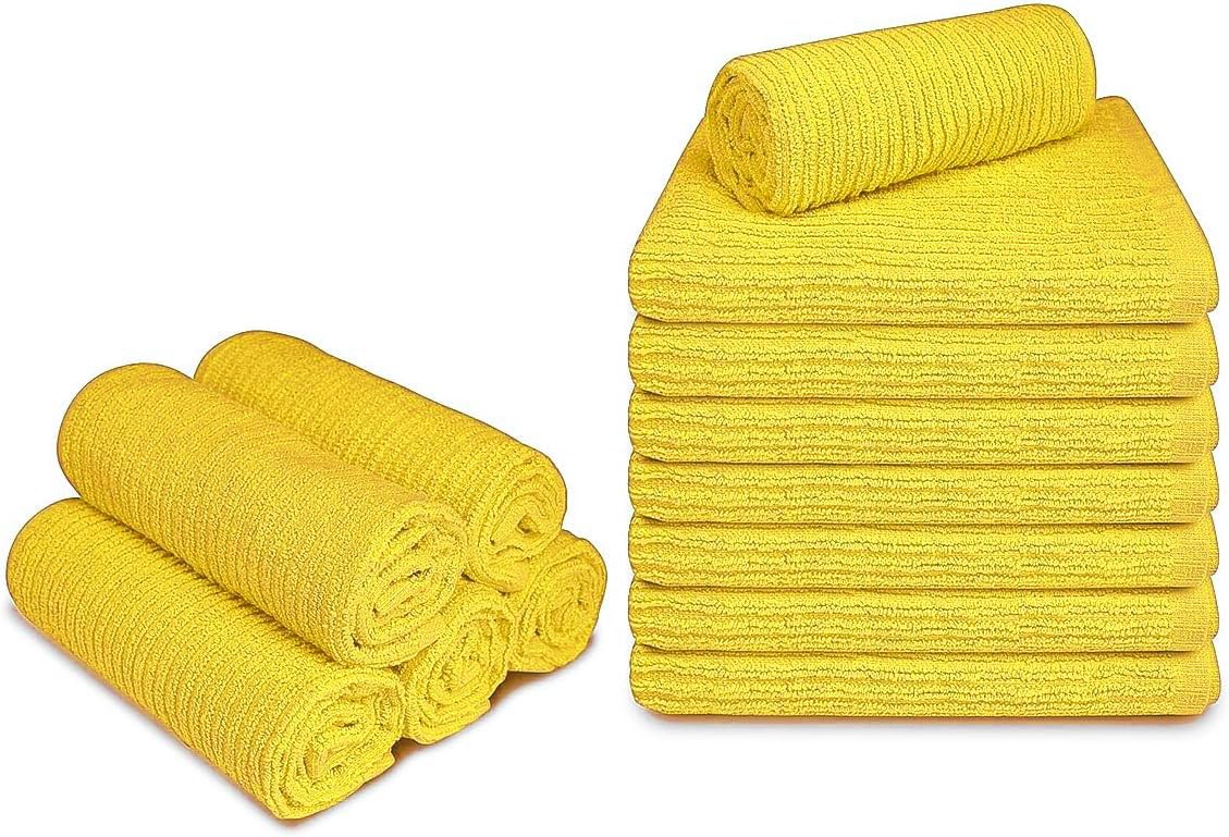 Kitchen Bar Towels – Pack of 12 – 16×19 Inches – 100% Cotton White Super Abso