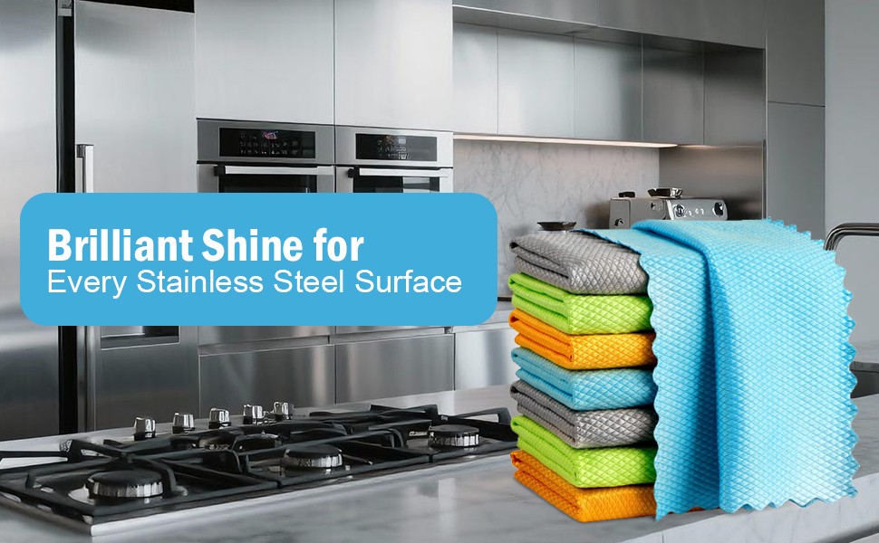 Microfiber Glass Cleaning Cloth-8PK, Magic Cleaning Cloths 12″x12″ | Premium