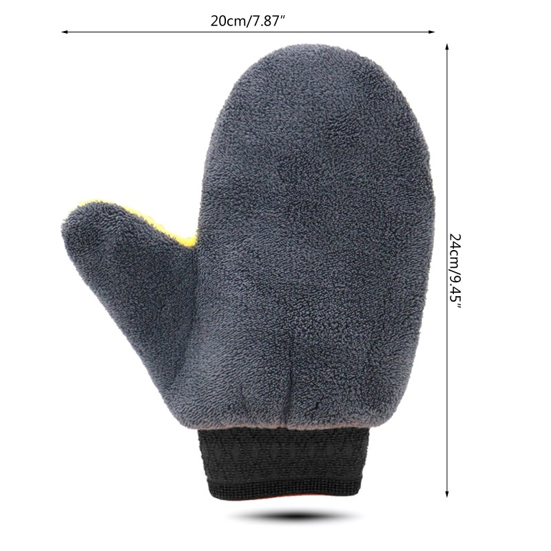 24x20cm Car Wash Mitt Microfibre Cleaning Glove Polishing Shampoo Duster Towel