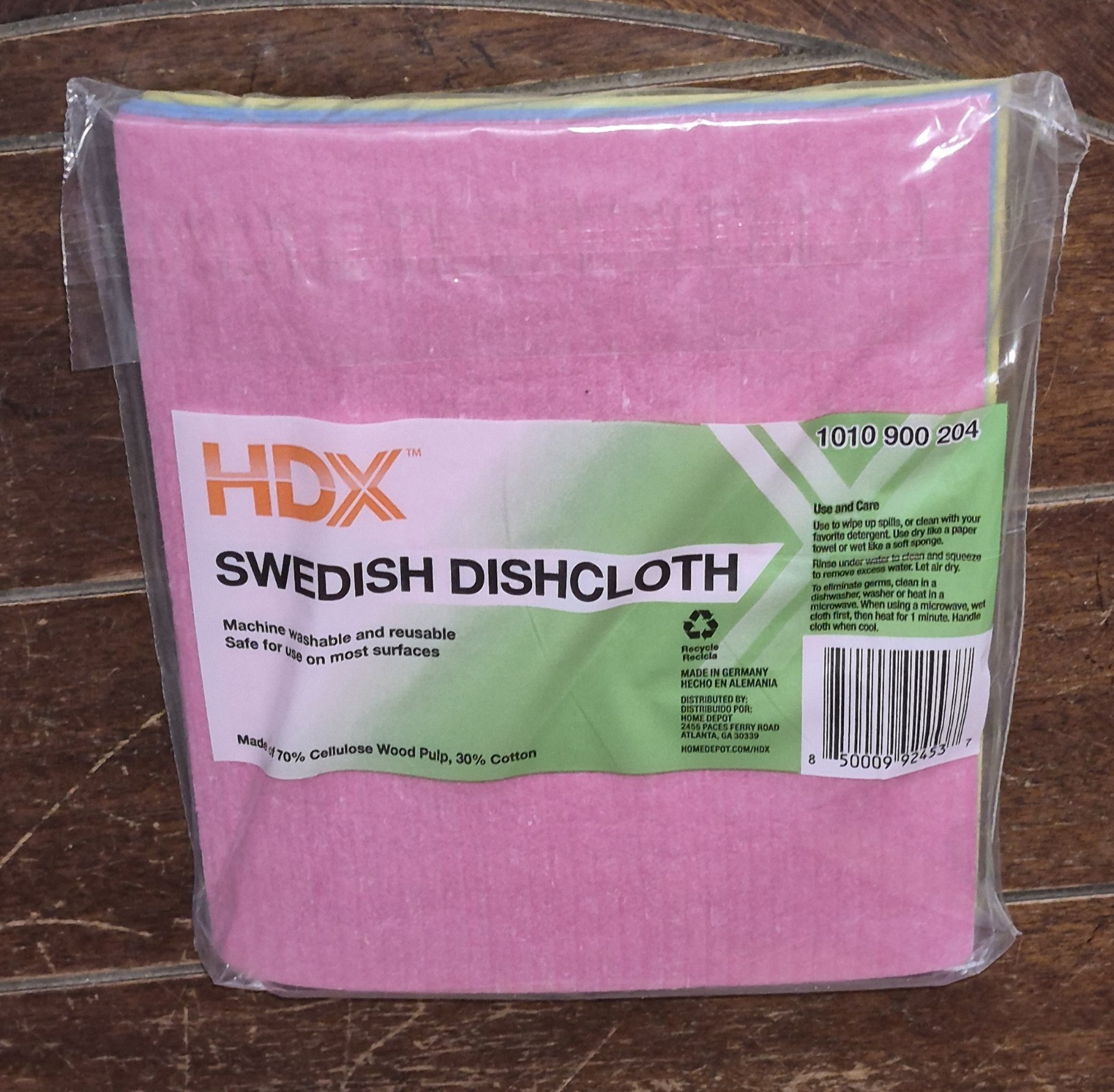 HDX 8pk Reusable Swedish Dishcloth (Each 6.7″ W x 7.7″ L) #1010 900 204