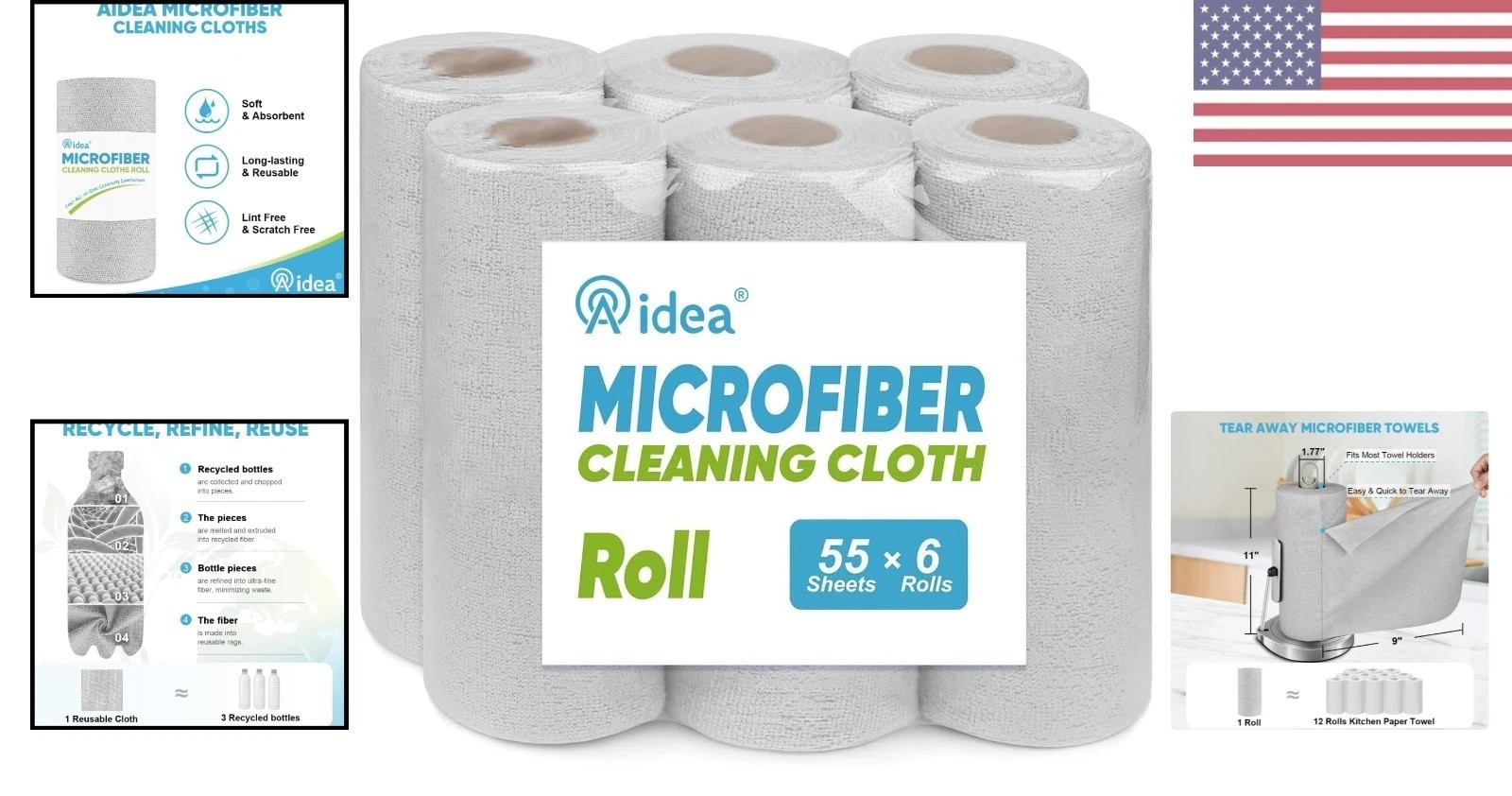 Soft Lint-Free Microfiber Towels (330 Sheets) for Cars & Household Cleaning