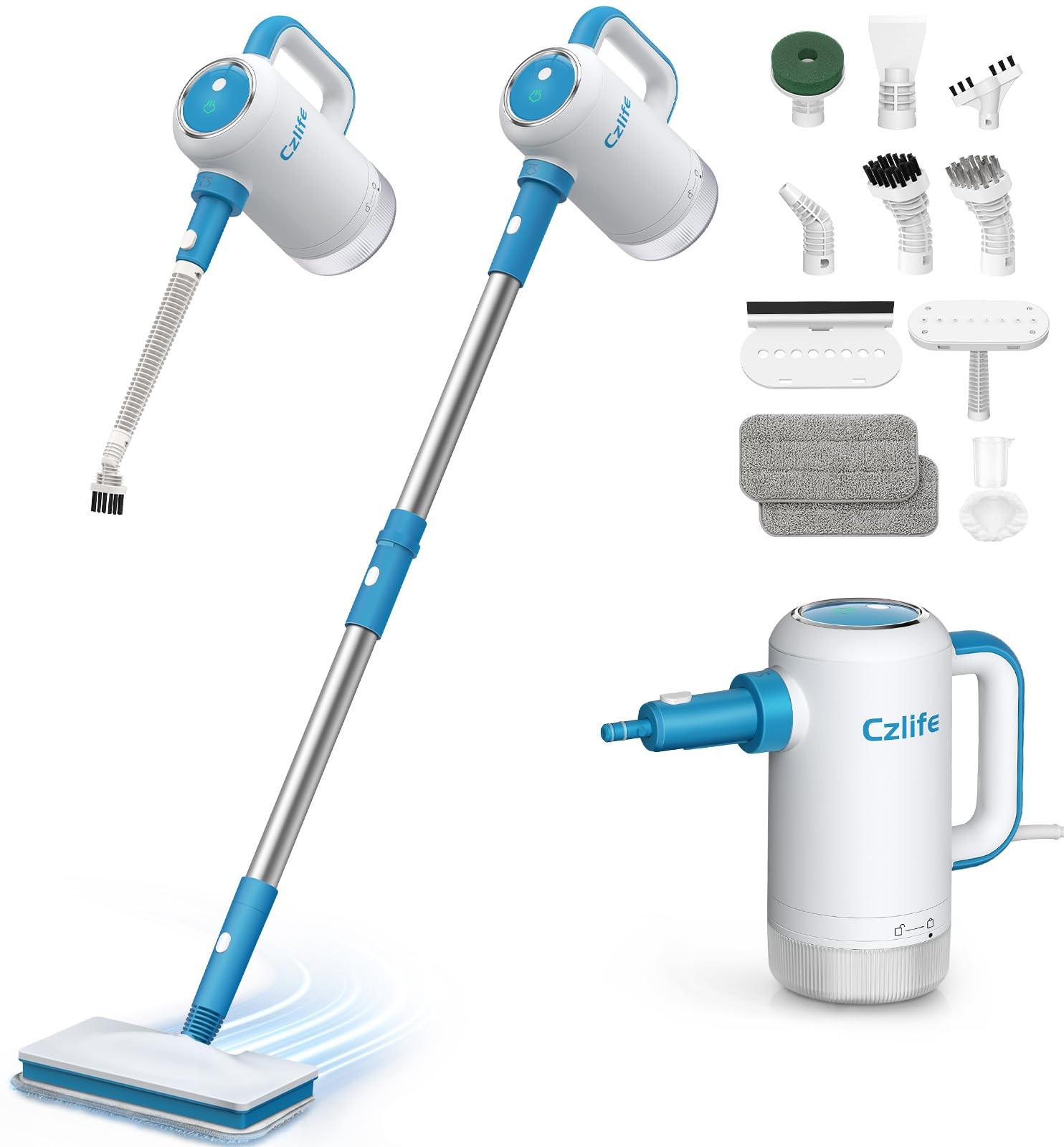 Czlife Z7 Steam Mop for Floor Cleaning, 13-in-1 Handheld Steam Cleaner for Ho…