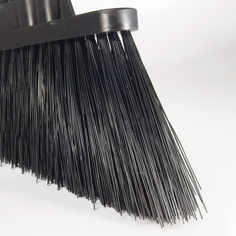 Commercial Angled Broom Head Durable Bristles Large Debris Cleanup Cleaning Tool