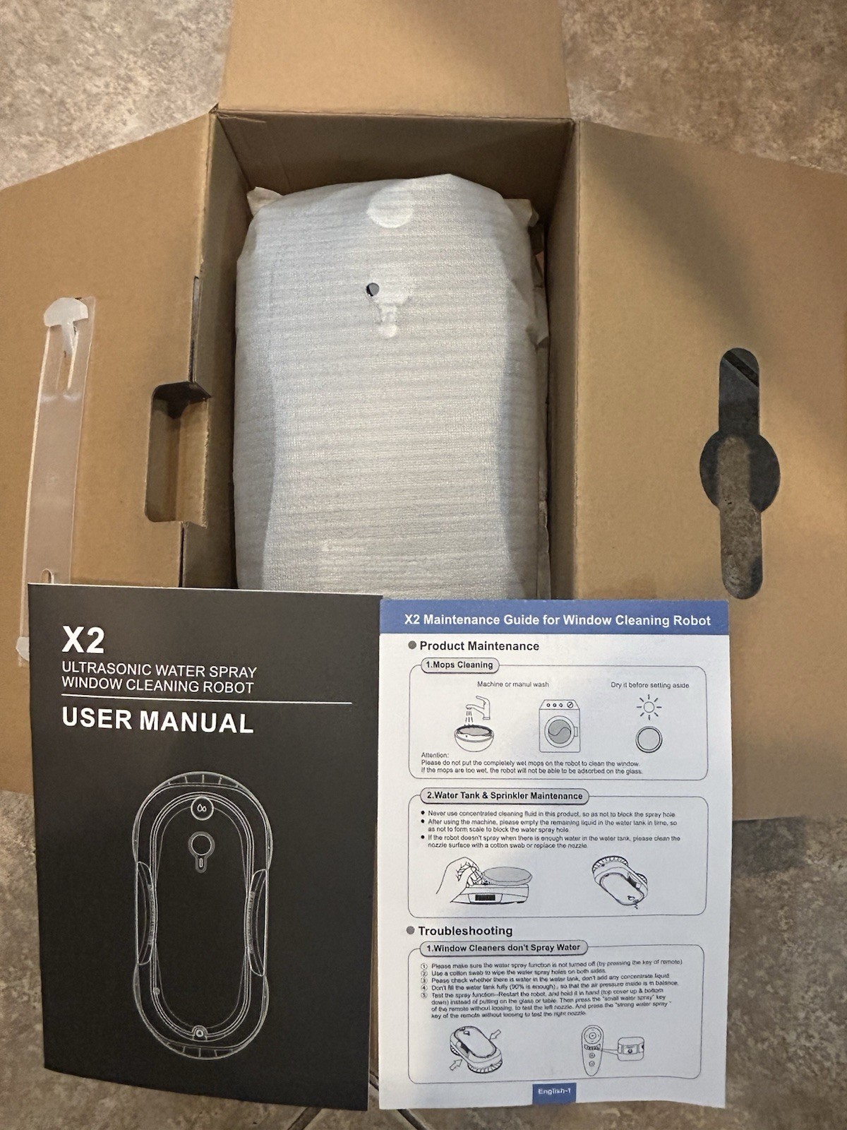X2 Window Cleaning Robot Ultrasonic Water Spray Corded Electric 2 Pack