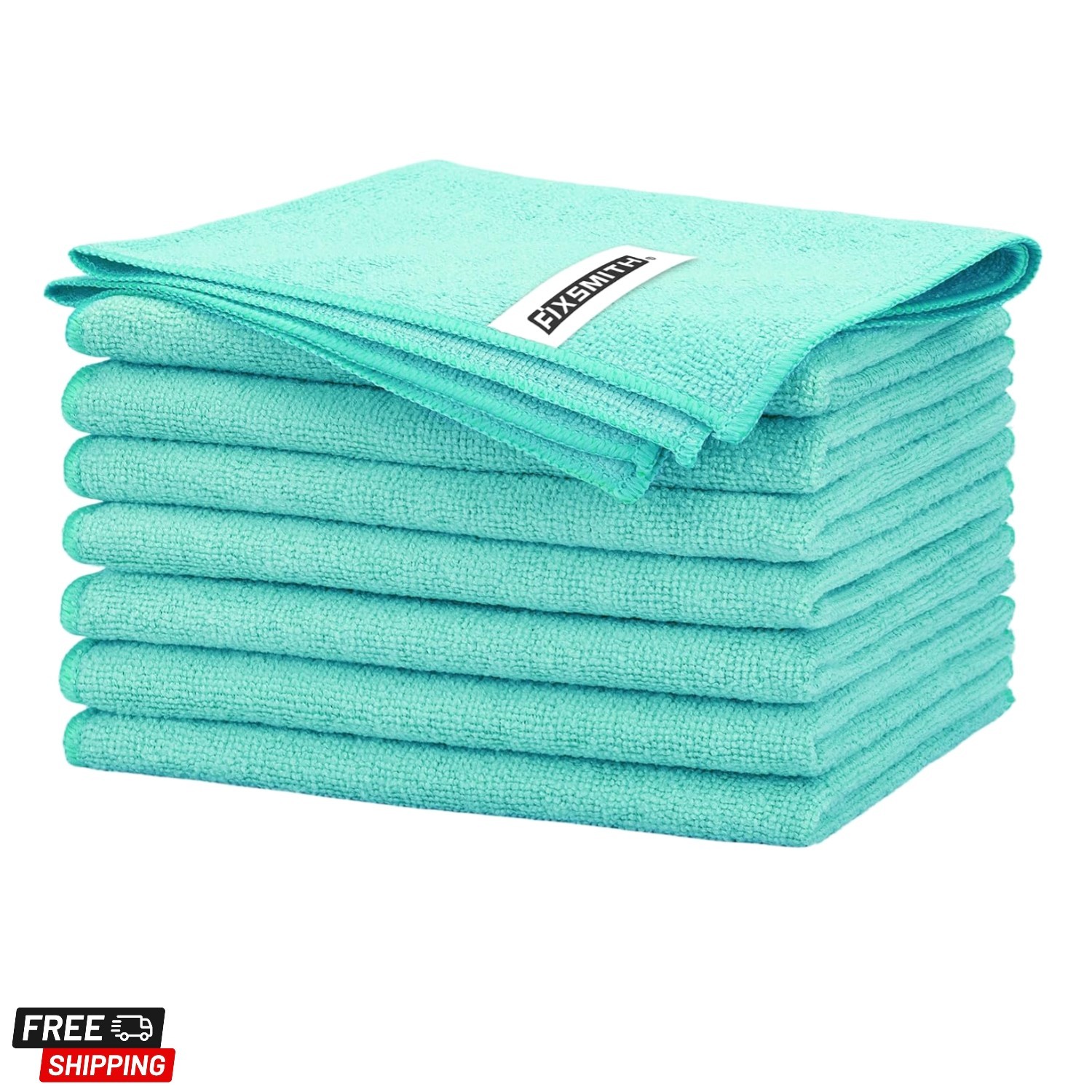 Turquoise Microfiber Cleaning Cloth -Pack of 8, Highly Absorbent Cleaning Rag…