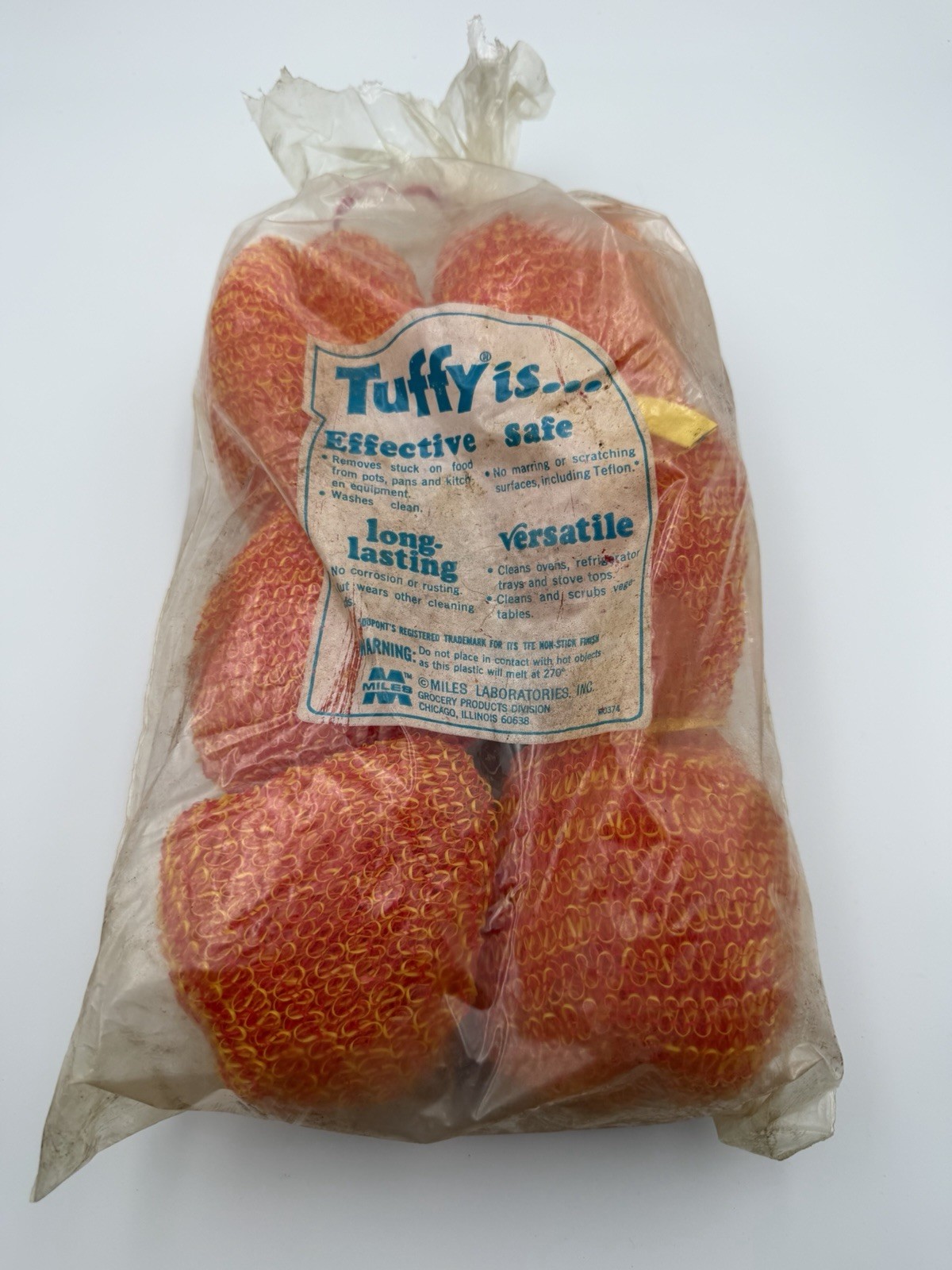 SOS Tuffy Dishwashing Pads 6 Pack Bag Orange Yellow Discontinued (READ)