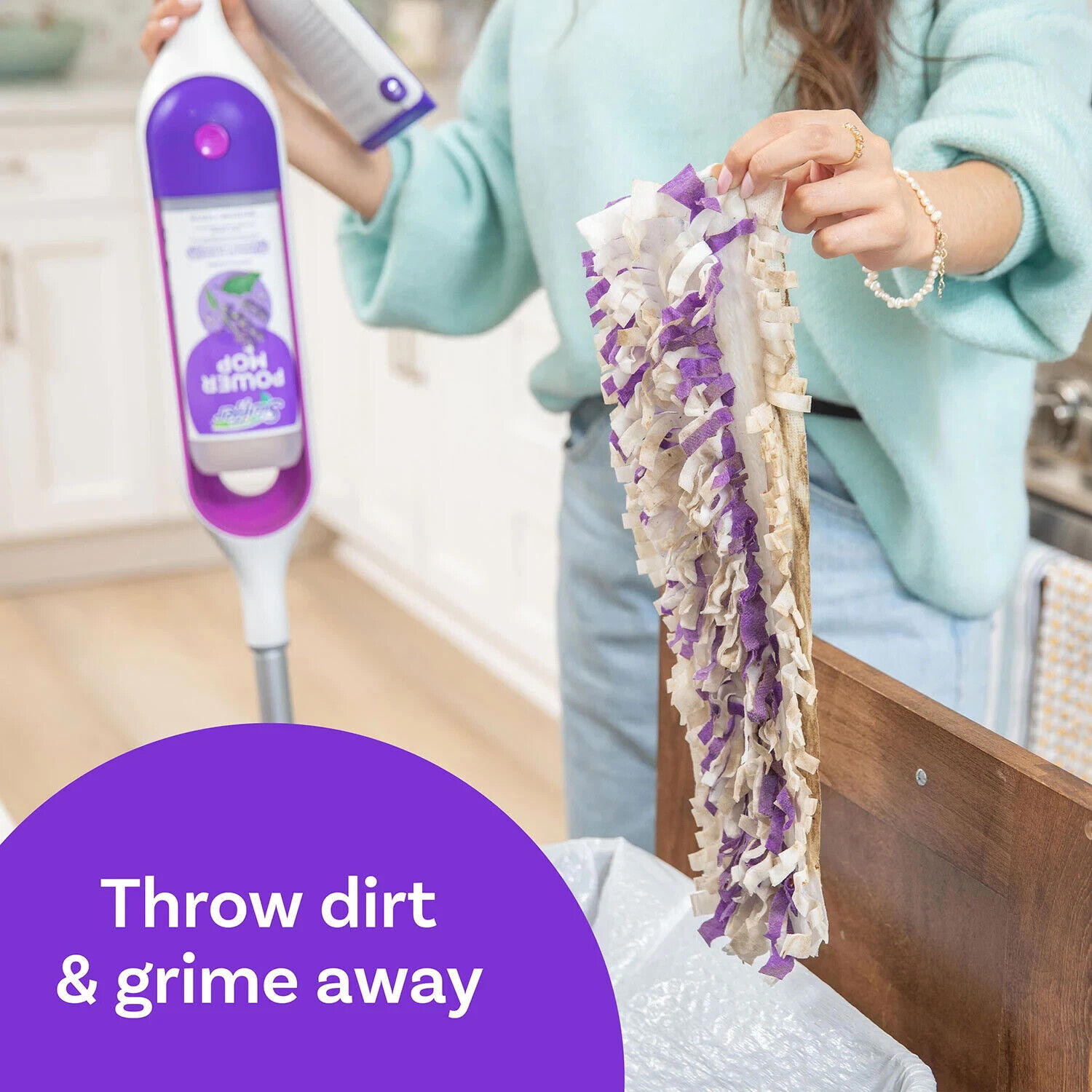 Swiffer PowerMop MultiSurface Mopping Kit Lavender 10 Pads/2 Cleaning Solutions