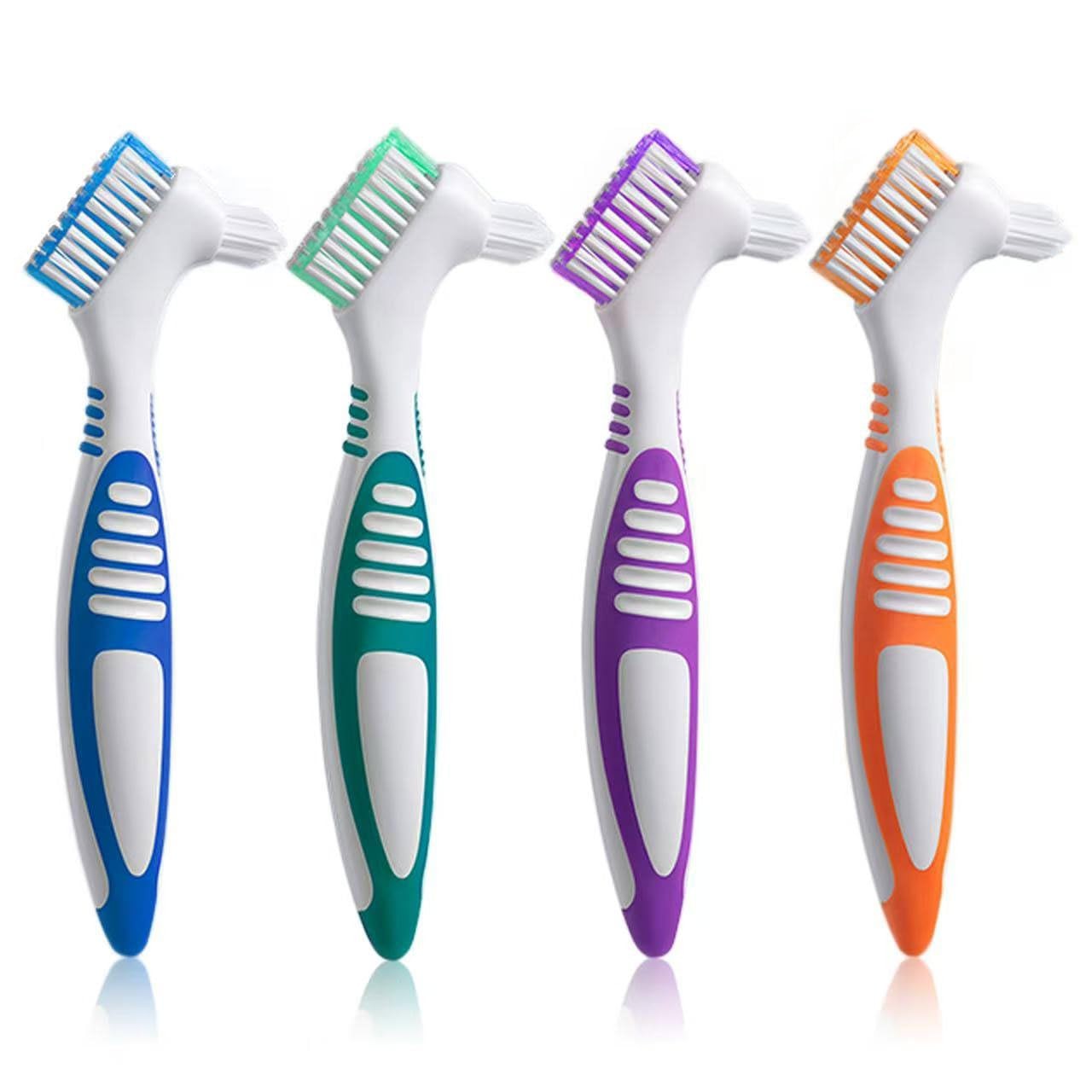 Octuitey Denture Brush 4Pcs 1 Count (Pack of 4), 4 Color