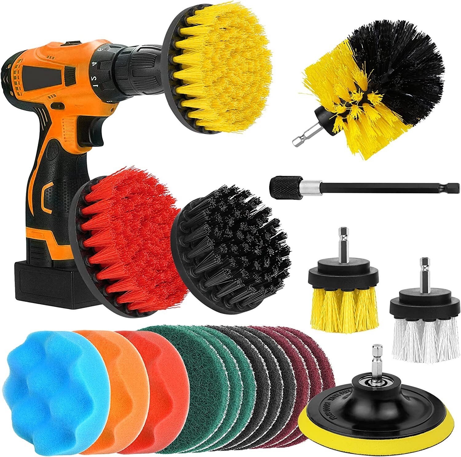 Drill Brushes Set 20pcs Tile Grout Power Scrubber Cleaner Spin Tub Shower Wall