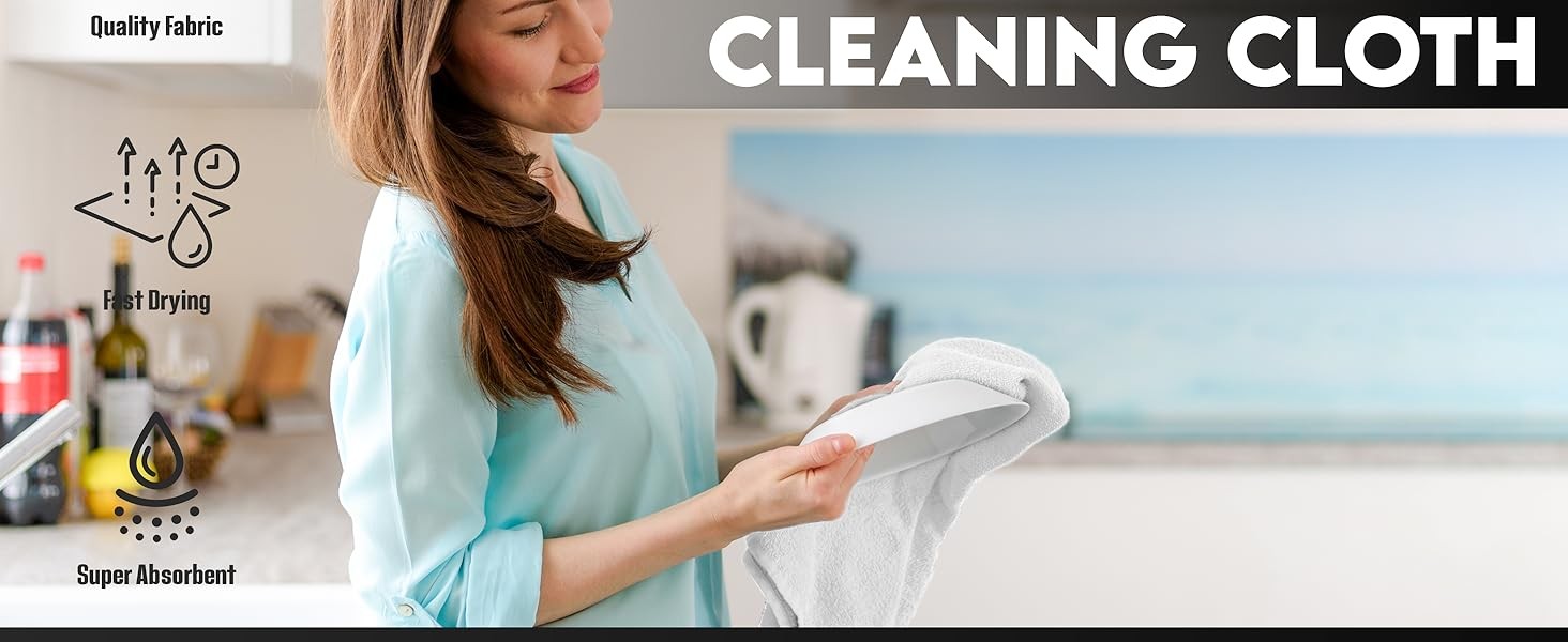 Terry Bar Mop Towels – 60 Pack (14″x17″) White Cotton Terry Cloths, Super