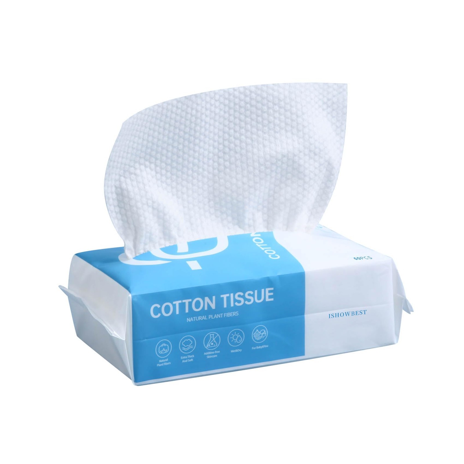 Disposable Face Towel,ISHOWBEST 60 Count Clean 60 (Pack of 1)